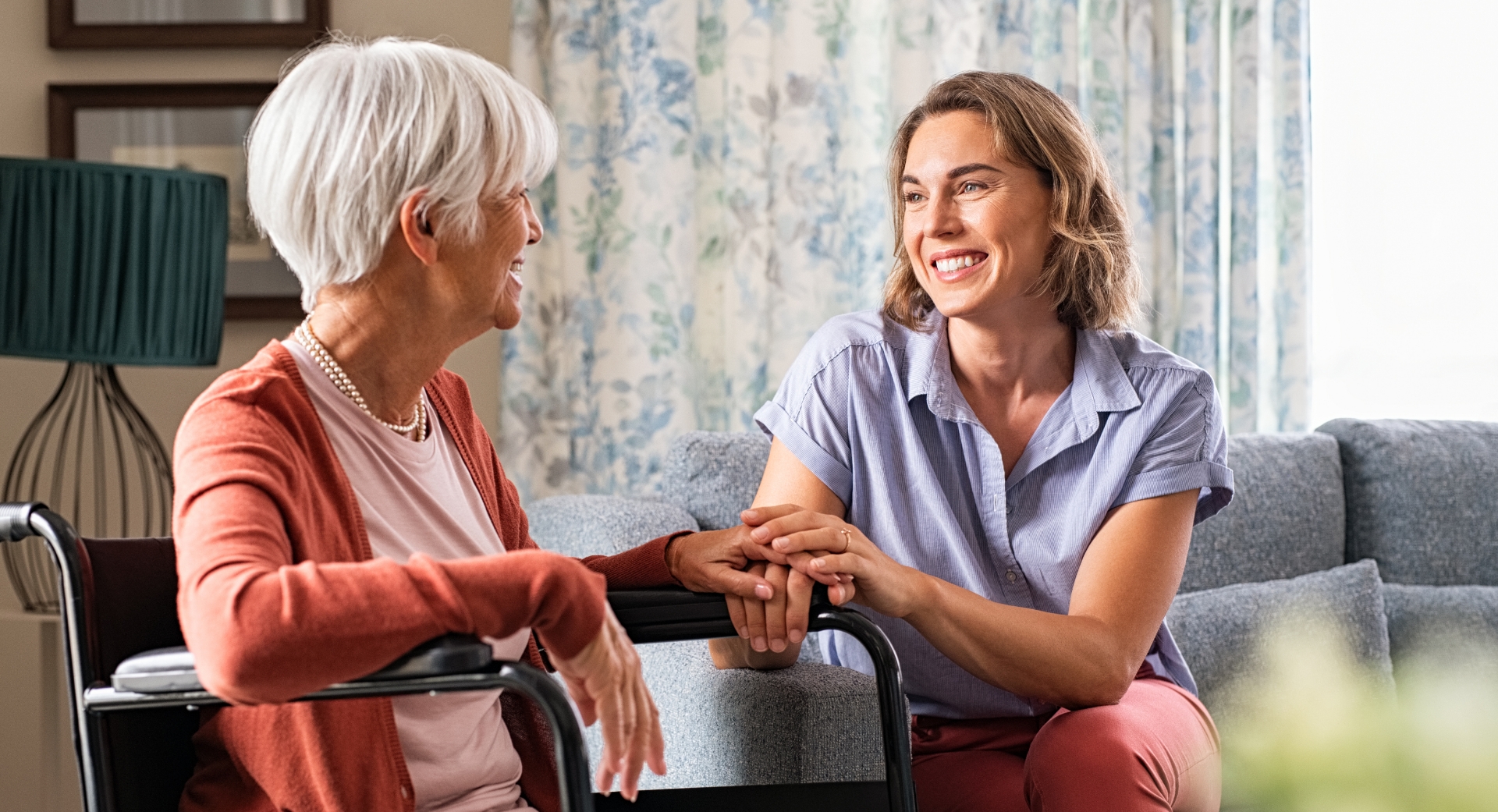 Senior woman with young lady