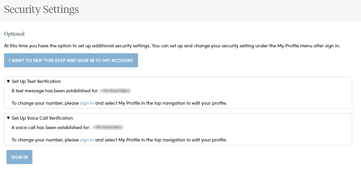 Security Settings