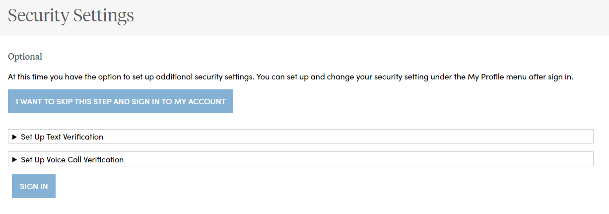 Security Settings